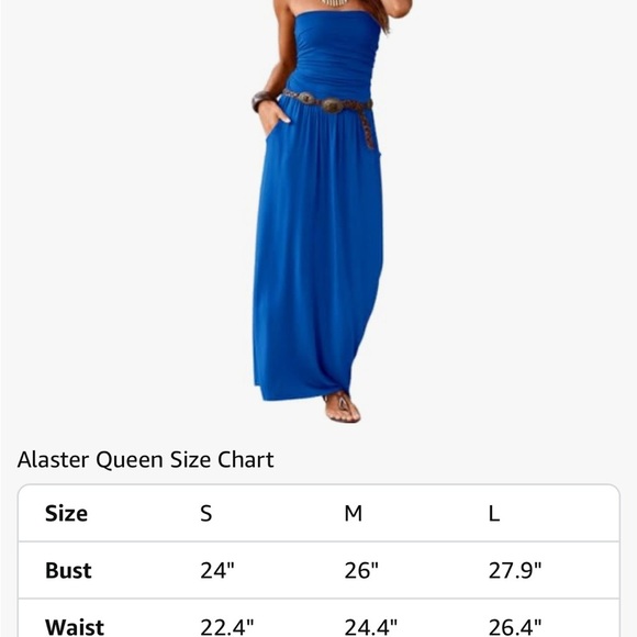 NWOT Strapless Blue Maxi Dress - Picture 4 of 4